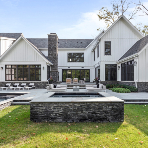 Image of the exterior of a custom estate home built by Michael Bennett Homes®